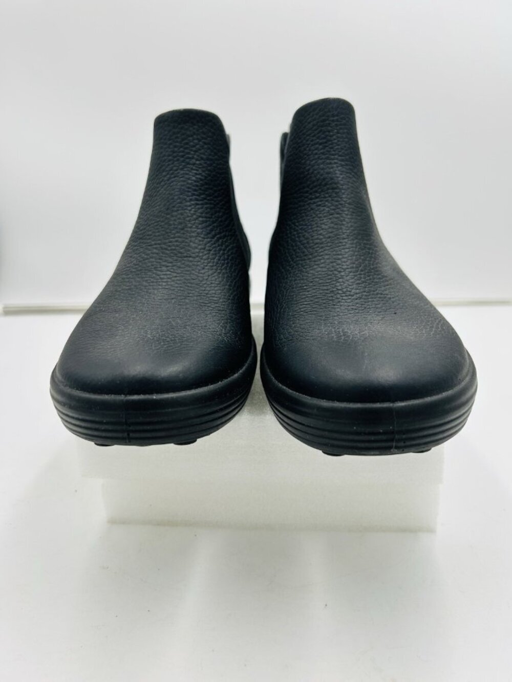 ECCO Soft 7 Chelsea Boot Black Pebbled Leather Pull On EU 40 US 9-9.5 NEW